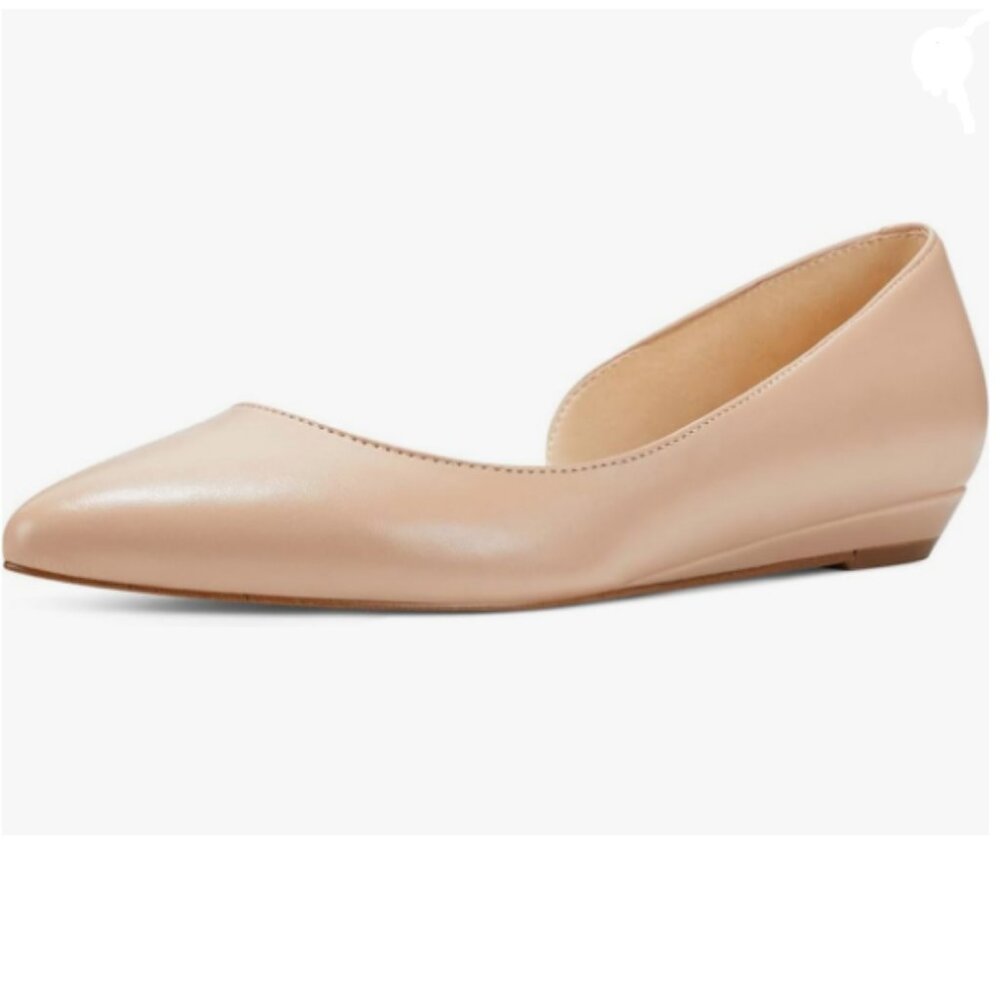 Wansseny Nude Pointed Toe D'Orsay Comfy Insole Slip on Daily Commuting Shoes